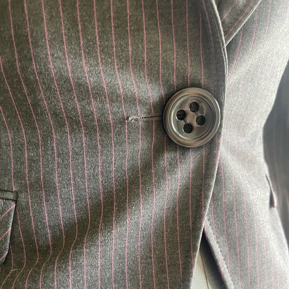 Express Gray and Hot Pink Pinstripe Blazer - Picture 3 of 7
